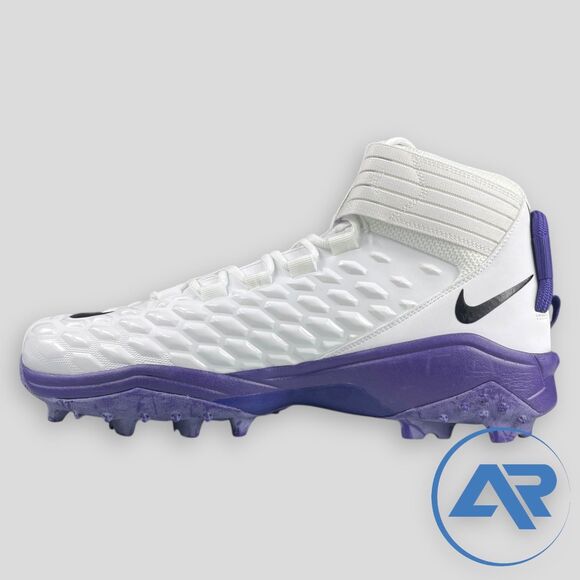 Nike Savage Pro 2 Shark Football Cleats White Purple Men’s Size 15 BV5448-103